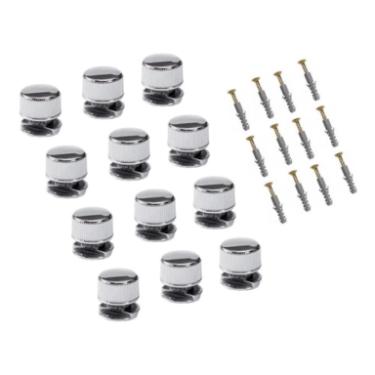 Kit c/ 12 Finessons (Bot�o Frances) em ABS Cromado + Parafusos p/ Espelhos e Vidros
