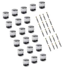 Kit c/ 20 Finessons (Bot�o Frances) em ABS Cromado + Parafusos p/ Espelhos e Vidros