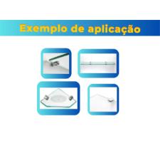 Kit c/ 50 Fendas Boca de Jacar� 4mm Redonda Cromada p/ Vidro / Prateleiras