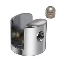 Kit c/ 50 Fendas Boca de Jacar� 6mm Redonda Cromada p/ Vidro / Prateleiras