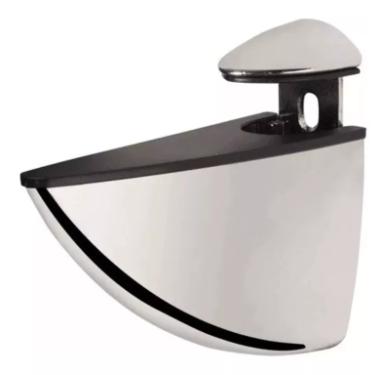 Kit c/ 2 Suportes Bico de Tucano Pequeno Cromado + Parafusos