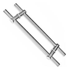 Puxador H Inox 304 Ajust�vel - 60cm - N�o Enferruja - Para Portas de Vidro, Madeira e Port�es