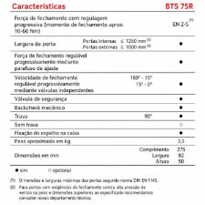Mola Hidr�ulica Dormakaba BTS-75R Completa Piso Dorma Porta Vidro Blindex