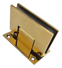 Kit c/ 3 Dobradi�as Douradas 1012 modelo Gv48 em A�o Inox 304 - Porta Vidro Box