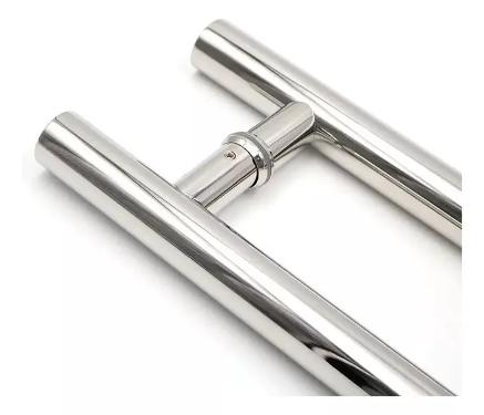 Puxador A�o Inox 304 40cm (30cm Entre Furos) Tubular Redondo Porta Vidro Madeira Port�o