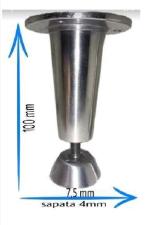 P� em alum�nio para arm�rios, m�veis de 10cm ou (100mm) e com sapata regul�vel