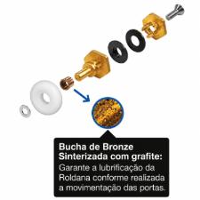 Kit c/ 100 Roldanas Tec Vidro 2125R8TV 8mm (Sem Rolamento) Exc�ntricas Porta Box