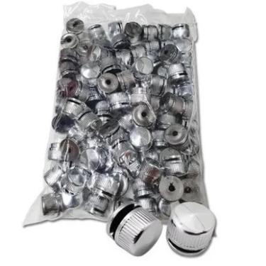 Kit c/ 100 Finessons (Bot�o Frances) em ABS Cromado para Espelhos e Vidros