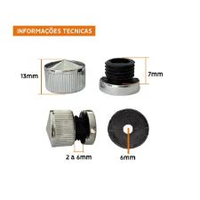 Kit c/ 100 Finessons (Bot�o Frances) em ABS Cromado para Espelhos e Vidros