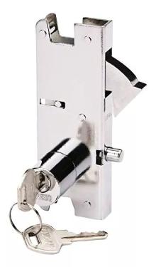 Miolo 1510 Redondo Cilindro 2 Chaves p/ Fechadura Bico de Papagaio Porta Correr Vidro - Hela - Cromado