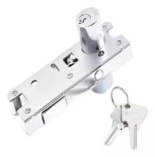 Miolo 1510 Redondo Cilindro 2 Chaves p/ Fechadura Bico de Papagaio Porta Correr Vidro - Hela - Cromado