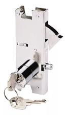 Miolo 1510J Janela Redondo p/ Fechadura Bico de Papagaio Cilindro 2 Chaves Correr Vidro - Cromado