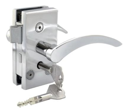 Fechadura Ma�aneta p/ Recorte da 1520 Vidro/Alvenaria chave Tetra