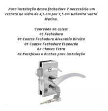 Fechadura Ma�aneta p/ Recorte da 1520 Vidro/Alvenaria chave Tetra