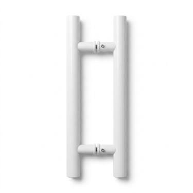 Puxador Branco 30cm (20cm Entre Furos) Tubular Redondo Porta Vidro Madeira Port�o