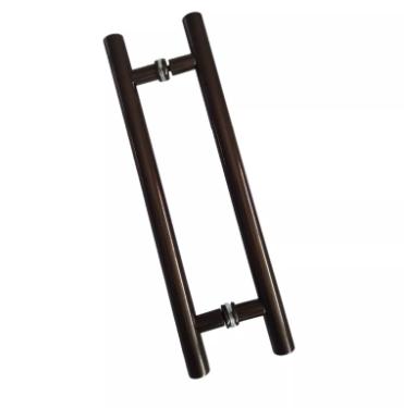 Puxador Bronze 1003 (Mais Escuro) 30cm (20cm Entre Furos) Tubular Redondo Porta Vidro Madeira Port�o