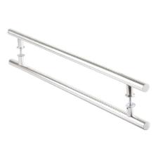 Puxador Aluminio Polido 30cm (20cm Entre Furos) Tubular Redondo Porta Vidro Madeira Port�o