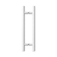 Puxador Branco 40cm (30cm Entre Furos) Tubular Redondo Porta Vidro Madeira Port�o