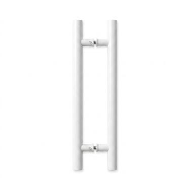 Puxador Branco 40cm (30cm Entre Furos) Tubular Redondo Porta Vidro Madeira Port�o