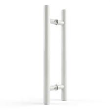 Puxador Branco 40cm (30cm Entre Furos) Tubular Redondo Porta Vidro Madeira Port�o