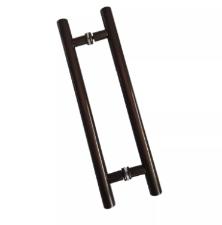 Puxador Bronze 1003 (Mais Escuro) 40cm (30cm Entre Furos) Tubular Redondo Porta Vidro Madeira Port�o