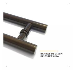 Puxador Bronze 1003 (Mais Escuro) 40cm (30cm Entre Furos) Tubular Redondo Porta Vidro Madeira Port�o