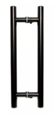 Puxador Preto 40cm (30cm Entre Furos) Tubular Redondo Porta Vidro Madeira Port�o