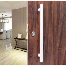 Puxador Branco 60cm (40cm Entre Furos) Tubular Redondo Porta Vidro Madeira Port�o