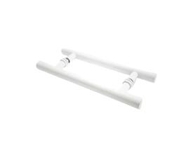 Puxador Branco 60cm (40cm Entre Furos) Tubular Redondo Porta Vidro Madeira Port�o