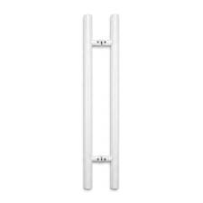 Puxador Branco 60cm (40cm Entre Furos) Tubular Redondo Porta Vidro Madeira Port�o