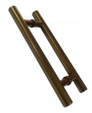 Puxador Bronze 1002 (Mais Claro) 60cm (40cm Entre Furos) Tubular Redondo Porta Vidro Madeira Port�o