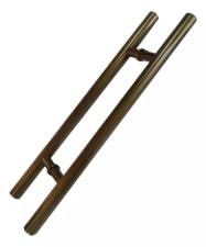 Puxador Bronze 1002 (Mais Claro) 60cm (40cm Entre Furos) Tubular Redondo Porta Vidro Madeira Port�o