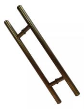 Puxador Bronze 1002 (Mais Claro) 60cm (40cm Entre Furos) Tubular Redondo Porta Vidro Madeira Port�o