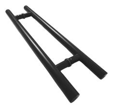 Puxador Preto 60cm (40cm Entre Furos) Tubular Redondo Porta Vidro Madeira Port�o