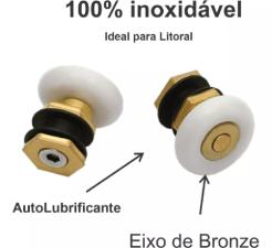 Kit c/ 2 Roldanas Exc�ntricas (Sem Rolamento) Tec Vidro 8mm 2125R8TV Porta Box