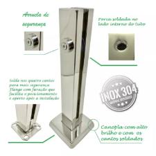 Torre Coluna Pin�a Inox 304 30cm Base Quadrada Guarda Corpo