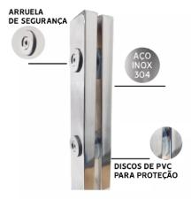 Torre Coluna Pin�a Inox 304 60cm Base Quadrada Guarda Corpo