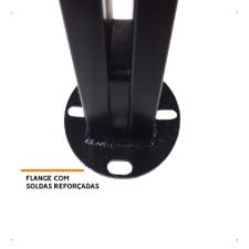 Torre Coluna Pin�a Inox 304 60cm Preta Base Quadrada Guarda Corpo