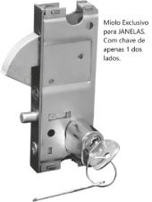 Miolo 1510J Janela Oval p/ Fechadura Bico de Papagaio Cilindro 2 Chaves Correr Vidro - Cromado