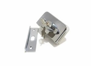 Kit Fechadura 1520 Cromada Vidro/Alvenaria Portas Pivotantes Vidro Temperado FVT