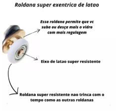 1 Roldana Super Exc�ntrica Regulagem Compensadora Salva Porta Vidro 8 E 10mm 1125E
