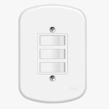 Interruptor Fame Triplo Simples Com Placa 10A/250V Blanc 0656