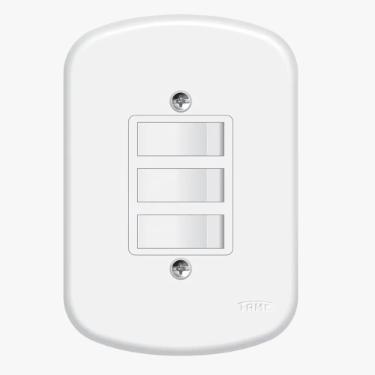 Interruptor Fame Triplo Simples Com Placa 10A/250V Blanc 0656