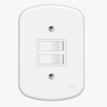 Interruptor Fame Duplo Simples Com Placa 10A/250V Blanc 0627