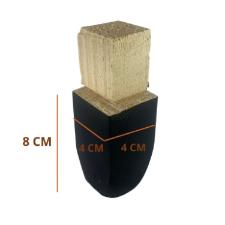 P� para guarda-roupas de madeira Preto com 8 p�s e paraf