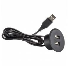 Tomada Embutir Pop Com 2 Usb Redondo Preto