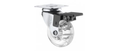 Rodizio Transparente Com Freio 75mm