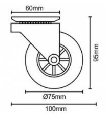 Rodizio Transparente Com Freio 75mm