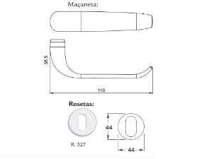 Fechadura Roseta Redonda Oxidada WC - Haga