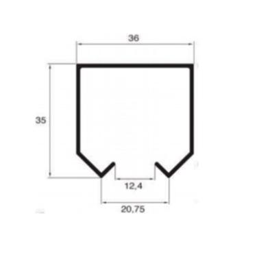 Trilho Concavo Superior 03Mt -  RFC
